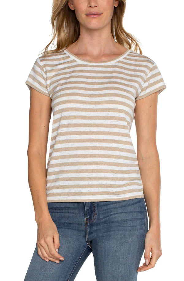 Short Sleeve Crewneck Back Tie Tee