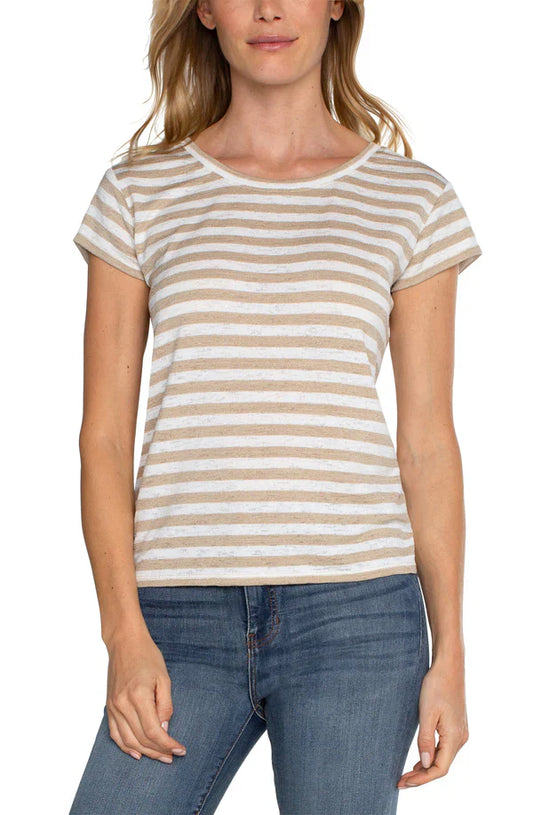 Short Sleeve Crewneck Back Tie Tee