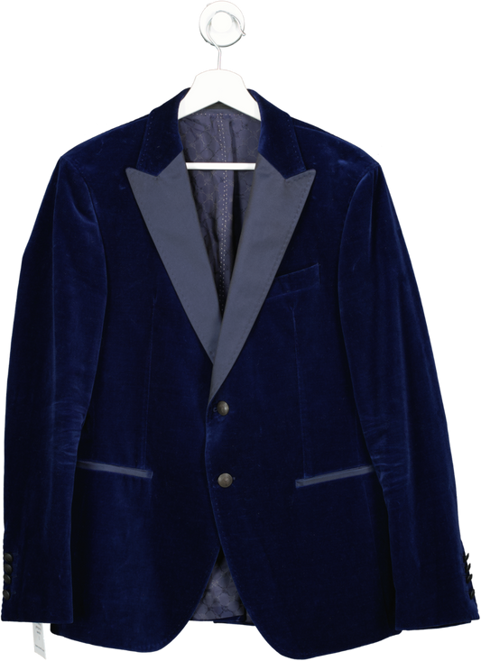 JOOP! Royal Blue Velvet Single Breasted Hilarious Blazer UK M