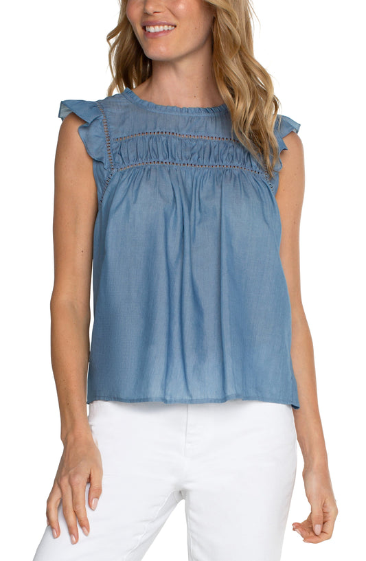Flutter Sleeve Woven Top