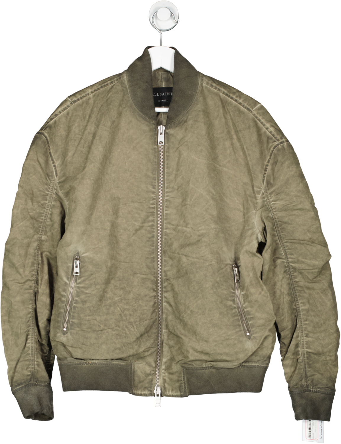All Saints Kado Green Bomber Jacket UK XS