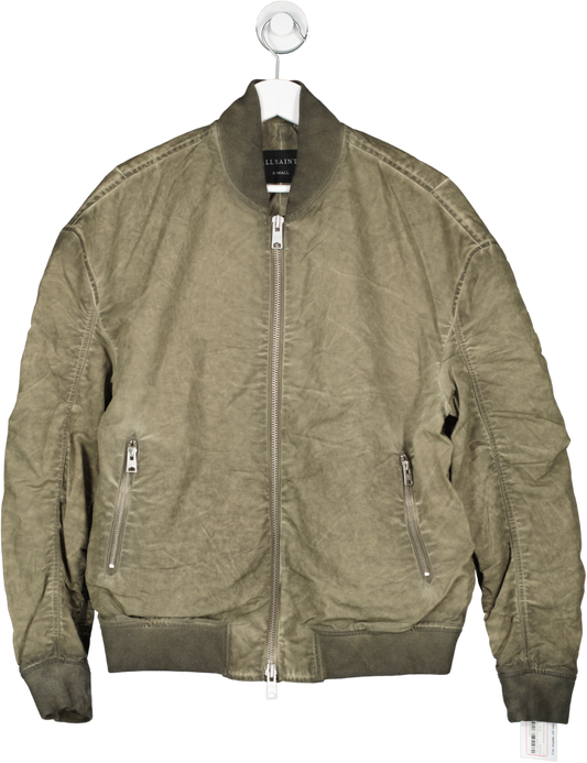 All Saints Kado Green Bomber Jacket UK XS