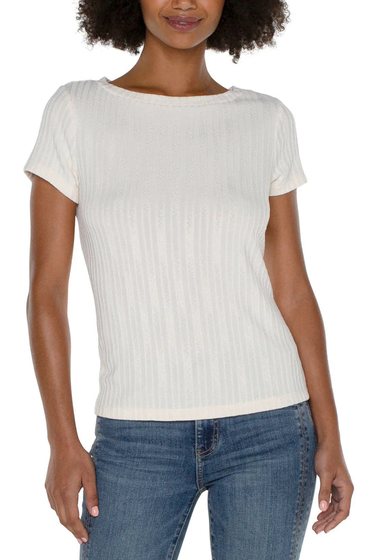 Boat Neck Baby Tee in Cream