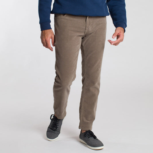Ash & Erie Brown Stretch Corduroy Pant for Short Men   Weekend Jeans