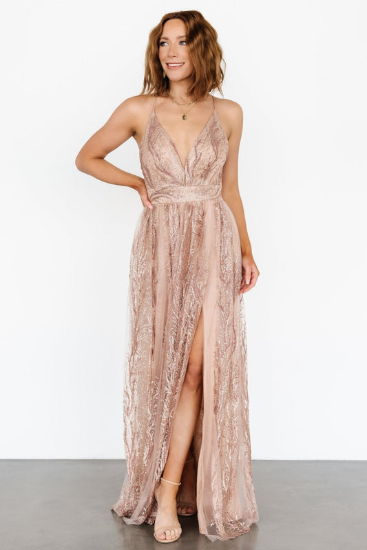 Zayla Shimmer Gown | Nude Rose - Baltic Born